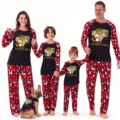 Funny Custom Photo Litter’s Full Pet Family Matching Pajamas
