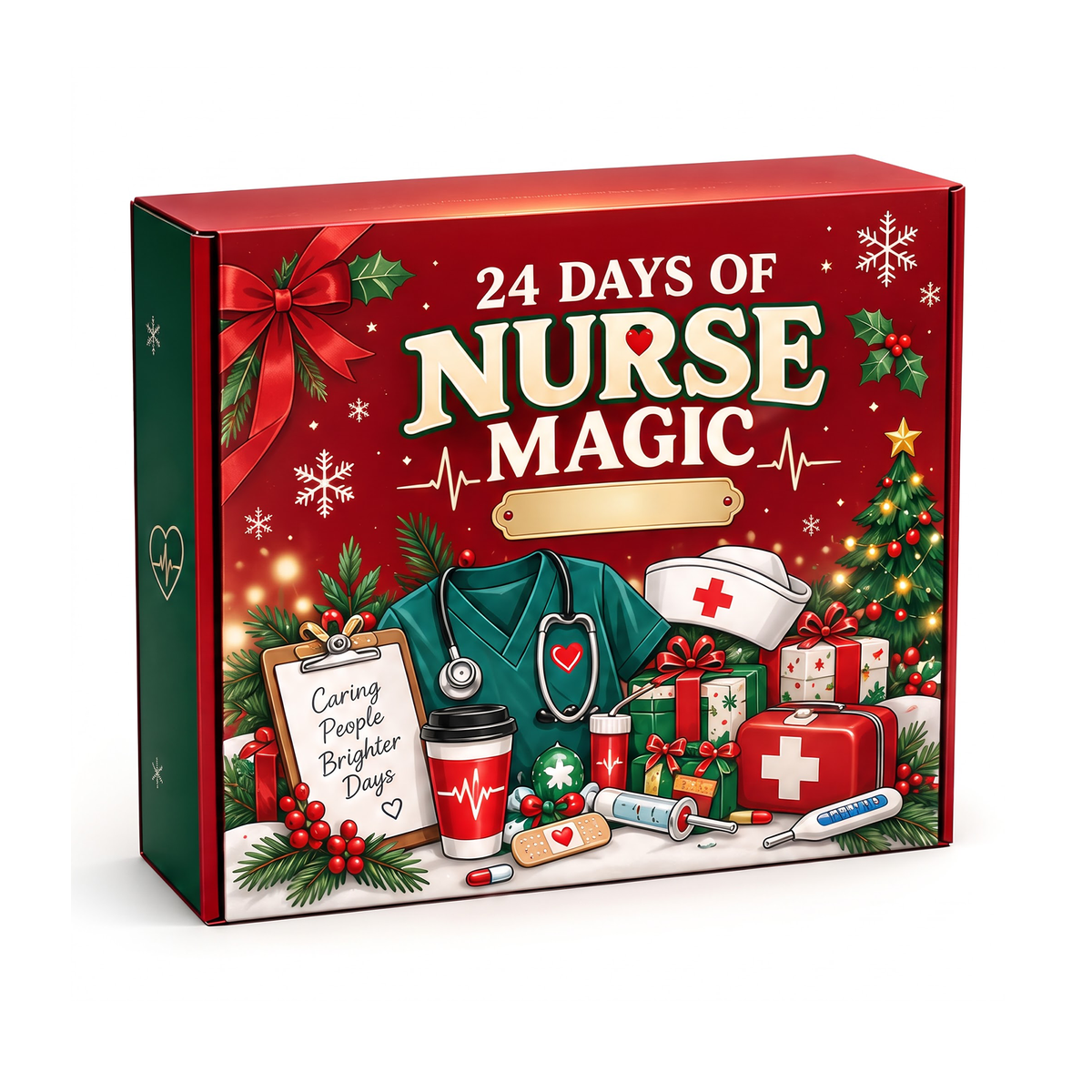 Personalized Nurse Christmas 24 Days Advent Calendar Bracelet Set With 24 Charms
