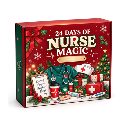 Personalized Nurse Christmas 24 Days Advent Calendar Bracelet Set With 24 Charms
