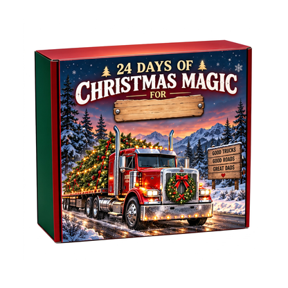 Personalized Trucker Dad Christmas 24 Days Advent Calendar Bracelet Set With 24 Charms