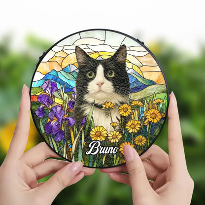 Personalized Pet Memorial Stained Glass Suncatcher – Custom Pet Portrait From Photo, Pet Loss Keepsake Gift