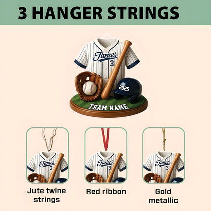 Personalized Baseball Ornament, Custom Name Baseball Player Christmas Gift, Team Keepsake