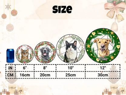 Personalized Pet Portrait Stained Glass Suncatcher – Custom Photo Memorial Keepsake, Christmas Window Hanging Gift