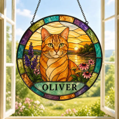 Personalized Pet Memorial Suncatcher – Custom Dog or Cat Portrait from Photo