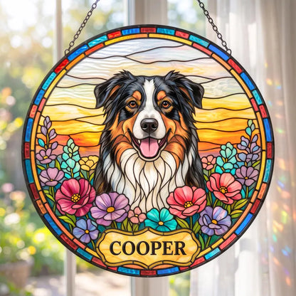 Personalized Pet Memorial Stained Glass Suncatcher – Custom Pet Portrait From Photo, Pet Loss Sympathy Keepsake Gift