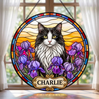 Personalized Pet Memorial Stained Glass Suncatcher – Custom Pet Portrait From Photo, Pet Loss Sympathy Keepsake Gift