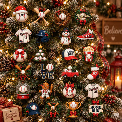 Baseball Advent Calendar 2026, Christmas Countdown Box, 24 Baseball Charms, Personalized Name Holiday Keepsake, Baseball Player Gift