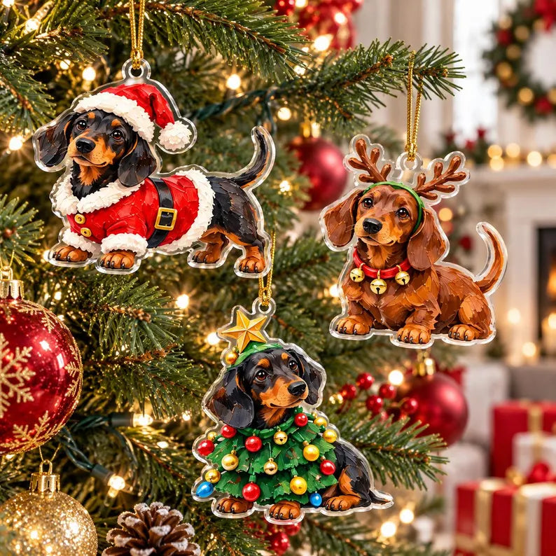 Christmas Dachshund Advent Calendar, 24 Days Christmas Countdown Weiner Dog, Sausage Dog Lover Gift, 24 Mini Dog Charms, Xmas Suprise Box