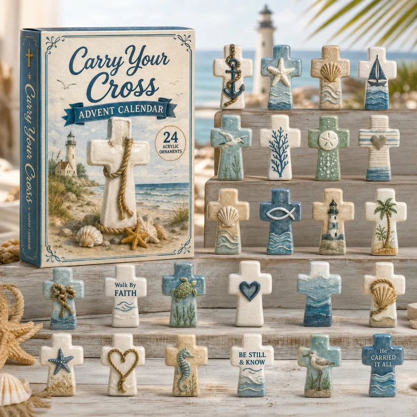 Cross Acrylic Advent Calendar 2026 – 24 Christian Cross Acrylic Ornaments