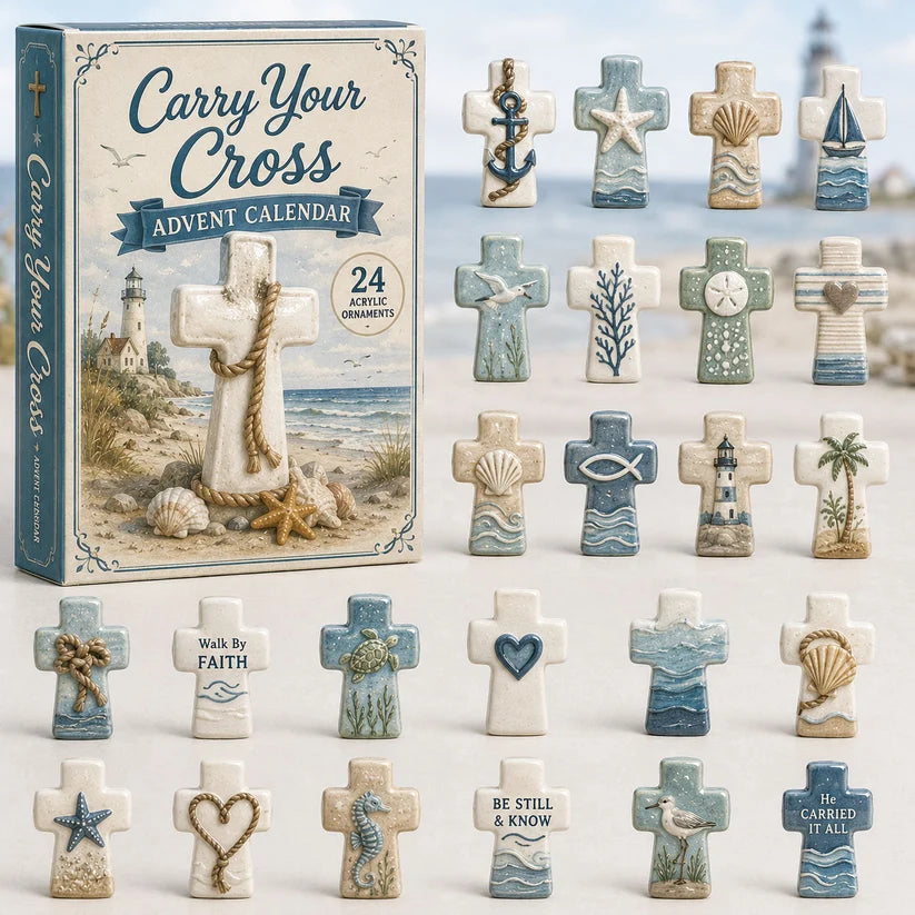 Cross Acrylic Advent Calendar 2026 – 24 Christian Cross Acrylic Ornaments