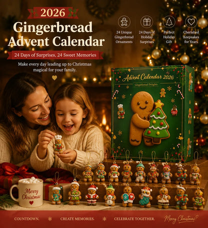 Gingerbread Christmas Advent Calendar 2026 – 24 Cute Gingerbread Ornaments