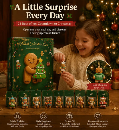 Gingerbread Christmas Advent Calendar 2026 – 24 Cute Gingerbread Ornaments