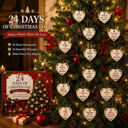 24 Days of Christmas Love Countdown Calendar – Heartfelt Message Ornaments Gift