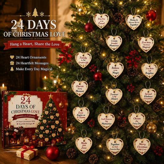24 Days of Christmas Love Countdown Calendar – Heartfelt Message Ornaments Gift