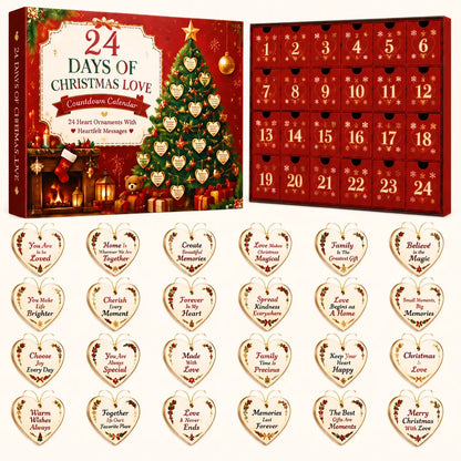 24 Days of Christmas Love Countdown Calendar – Heartfelt Message Ornaments Gift