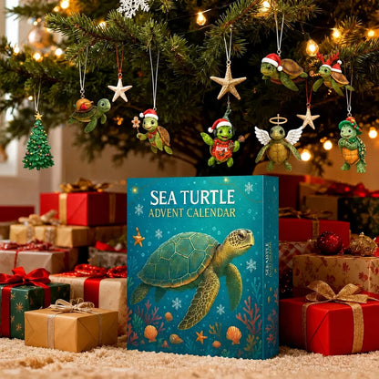Sea Turtle Advent Calendar 2026 – 24 Cute Sea Turtle Acrylic Ornaments
