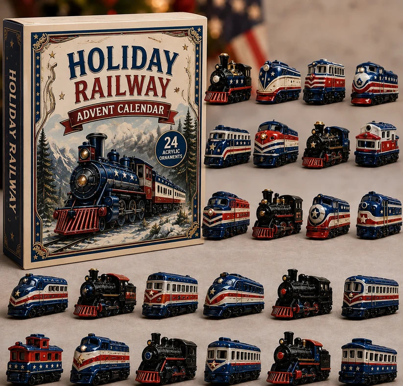 Holiday Railway Advent Calendar 2026 - 24-Day Festive Countdown, Acrylic Charms Blind Box