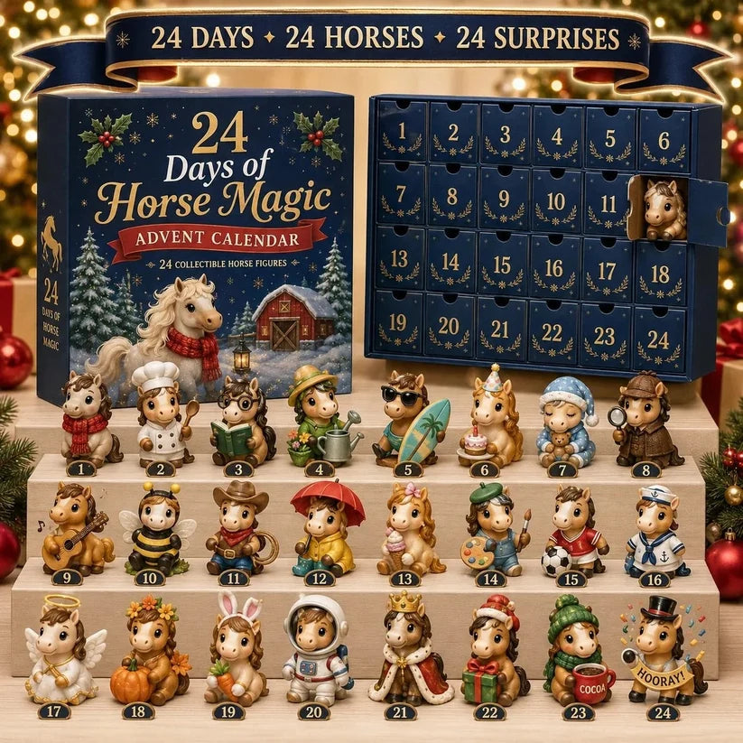 24 Days of Horse Magic Acrylic Advent Calendar 2026 – 24 Cute Horse Acrylic Ornaments
