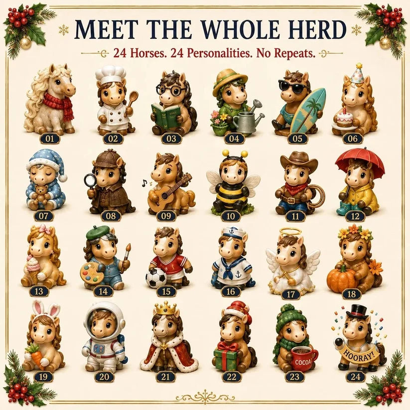 24 Days of Horse Magic Acrylic Advent Calendar 2026 – 24 Cute Horse Acrylic Ornaments