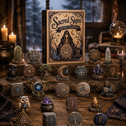 Wiccan Sacred Signs Advent Calendar 2026 - 24-Day Festive Countdown, Acrylic Charms Blind Box