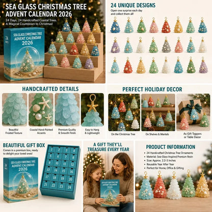 Sea Glass Christmas Tree - Arcylic Ornament Advent Calendar