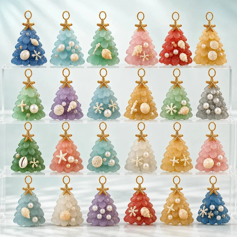 Sea Glass Christmas Tree - Arcylic Ornament Advent Calendar