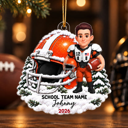 Football Design For Boy Girl - Personalized Acrylic Ornament - Gift For Granddaughter, Grandson