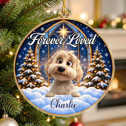 Custom Christmas Memorial Sympathy Gifts For Dogs, Cats • Angel Paws - Personalized Acrylic Ornament