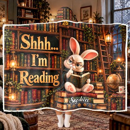 Shhh... I’m Reading - Funny Reading Blanket For Book Lovers - Personalized Blanket