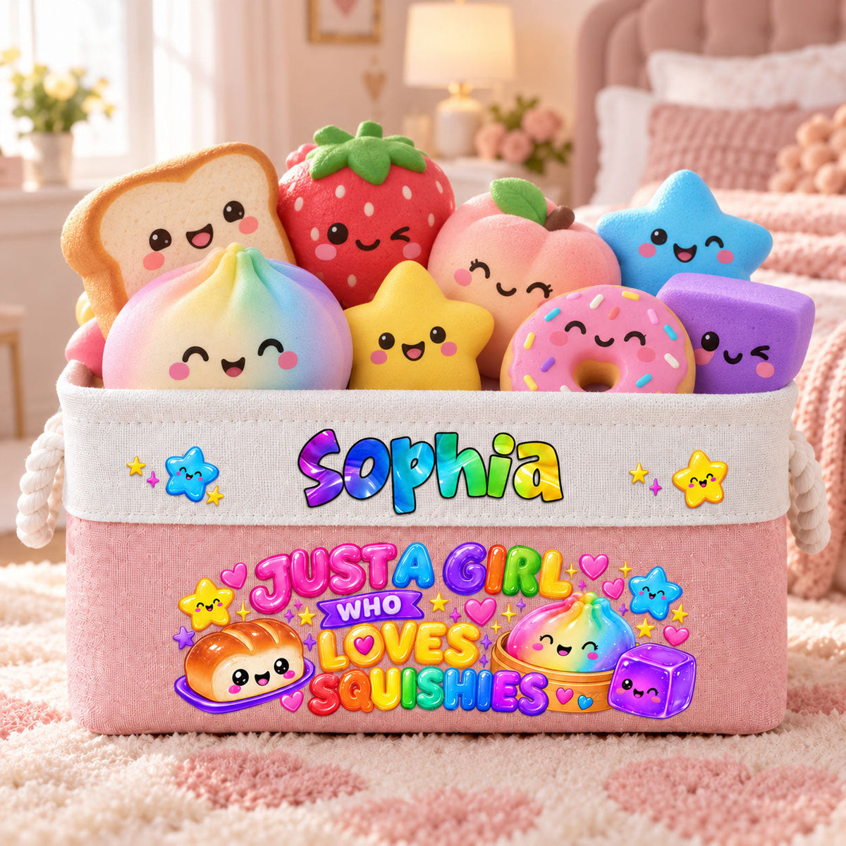 Just A Girl Who Loves Squishy - Personalized Storage Basket
