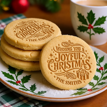 Custom Family Name Wishing You A Joyful Christmas Cookie Stamp HA75 919612