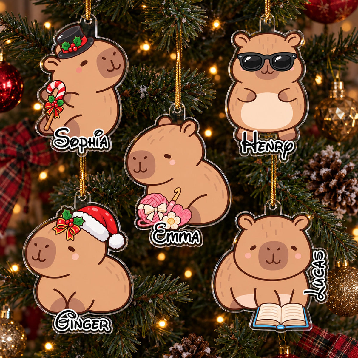 Cute Capybara Christmas Gift For Capybara Lovers - Personalized Ornament