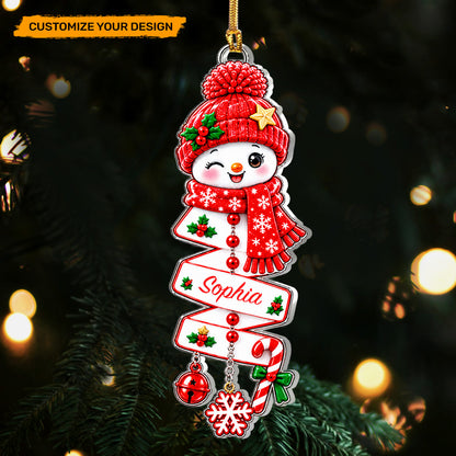Snowman Spiral - Personalized 1-Layer Acrylic Ornament