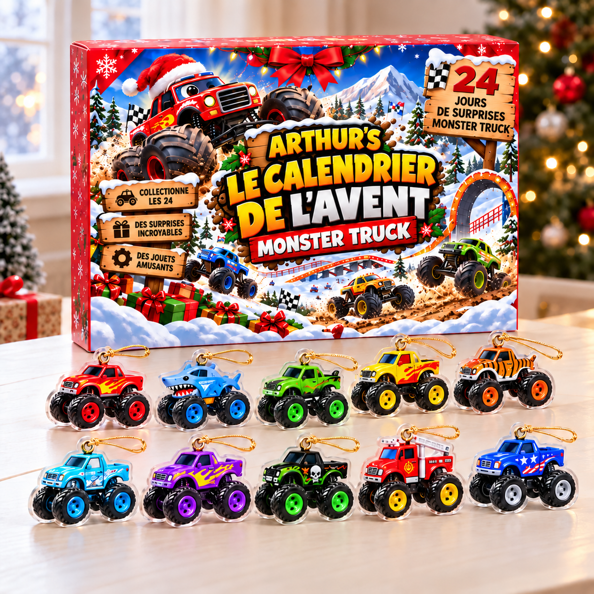 Calendrier de l'Avent de Monster Truck - Calendrier de l’Avent de Noël personnalisé