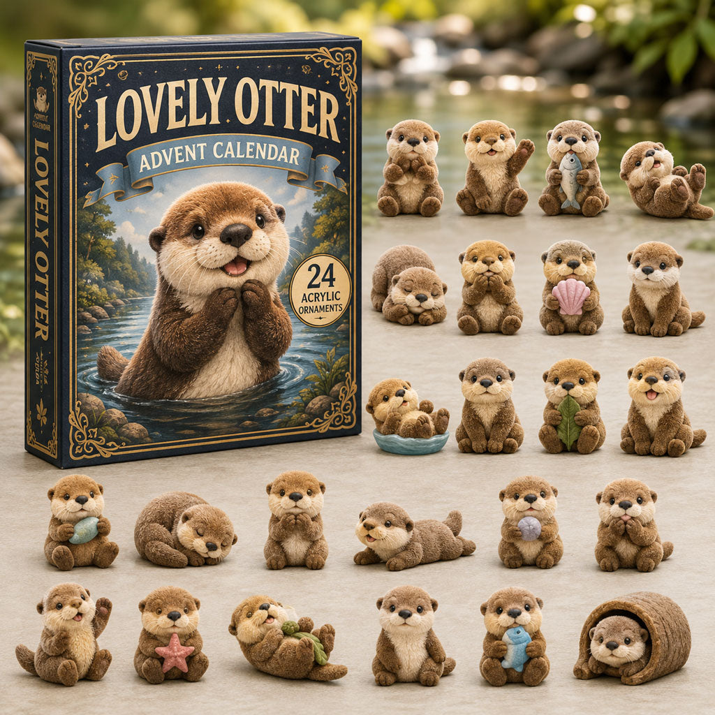 Lovely Otter Advent Calendar 2026 - 24-Day Festive Countdown, Acrylic Charms Blind Box - Gift For Otter Lovers AC0TM140