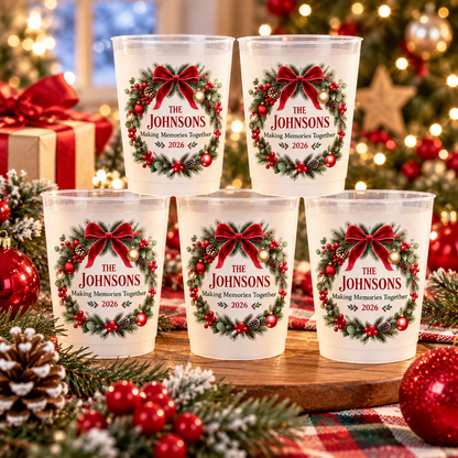 Custom Family Name Christmas Cups For Party CH07 180826