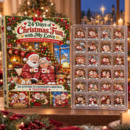 24 Days Of Christmas Fun With My Loves Gift For Husband, Wife - Personalized Christmas Advent Calendar