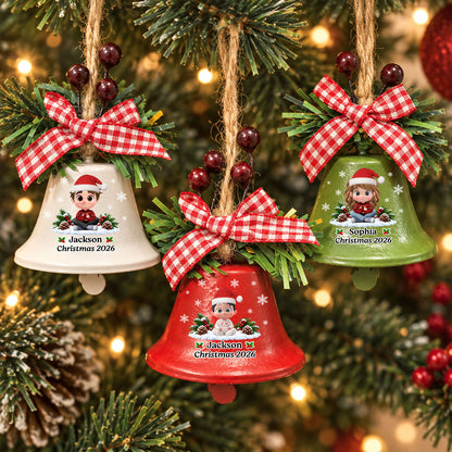 Grandma Christmas Treasures - Personalized Metal Bell Ornament