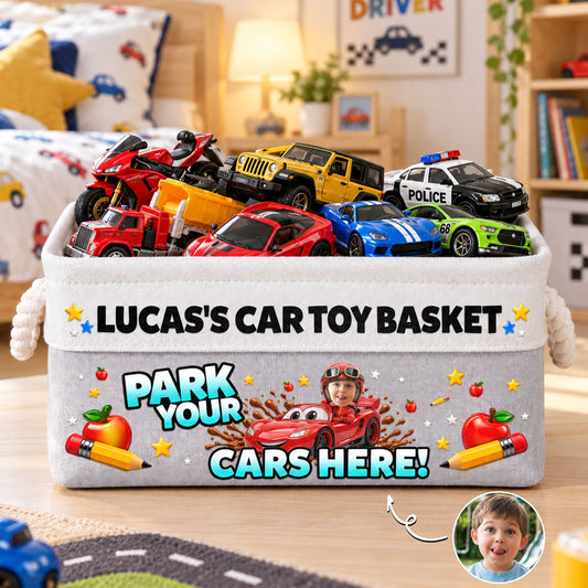 Kid Car Toy Room Decor - Personalized Storage Basket