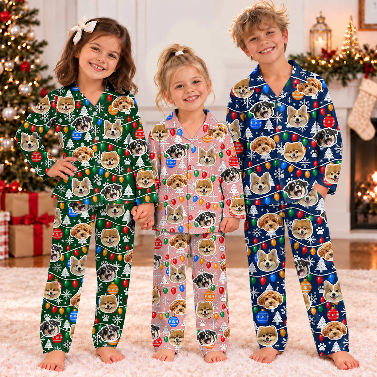 Personalized Pet Face Christmas Pajamas Holiday Gift For Kids LM32 670413