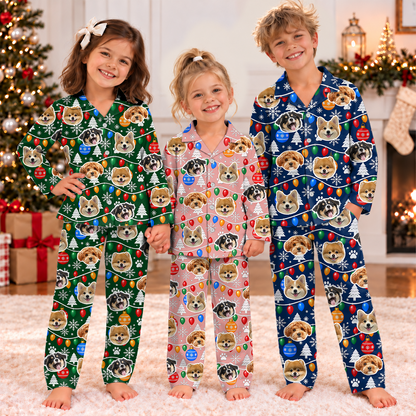 Personalized Pet Face Christmas Pajamas Holiday Gift For Kids LM32 670413