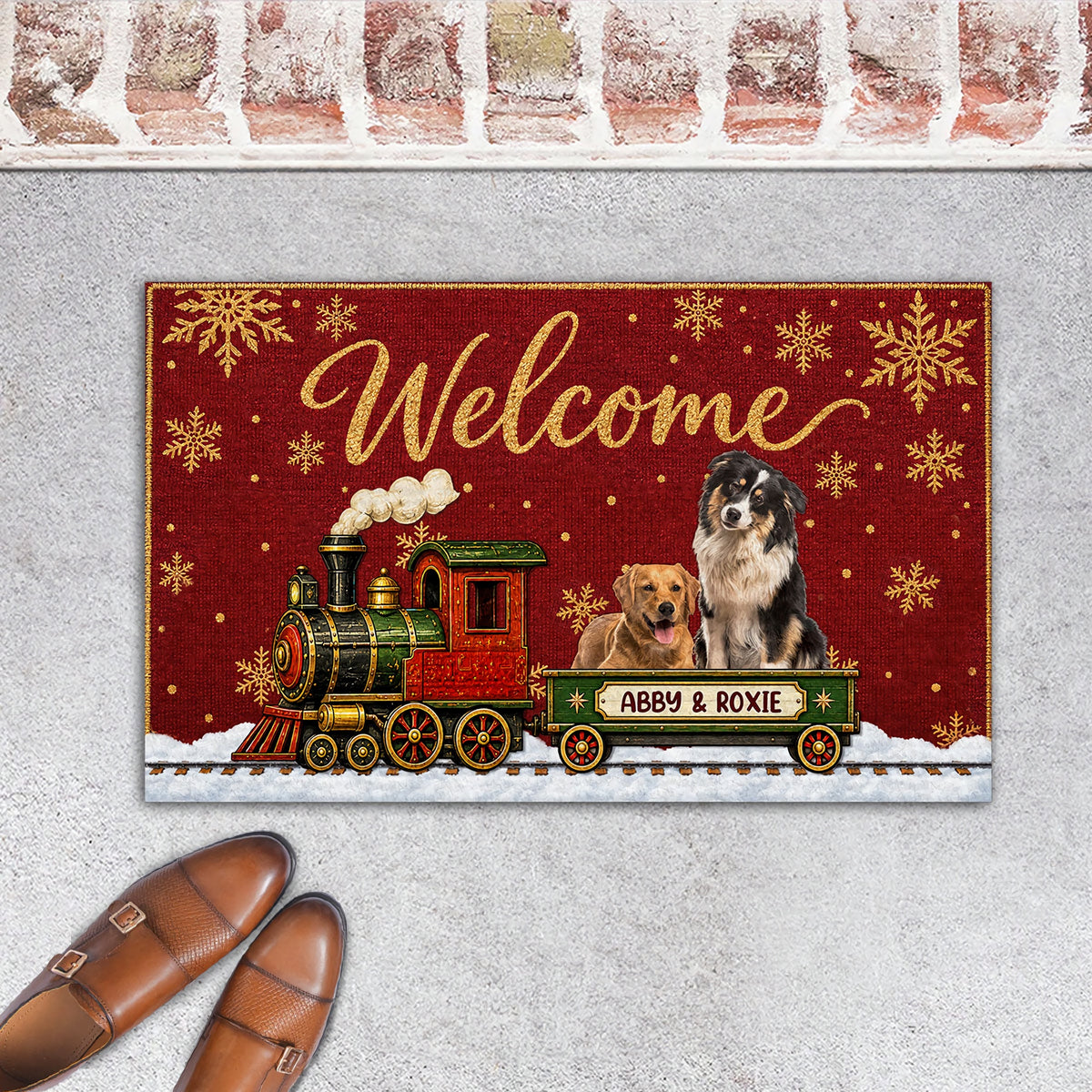 Merry Pets Welcome Photo - Personalized Doormat