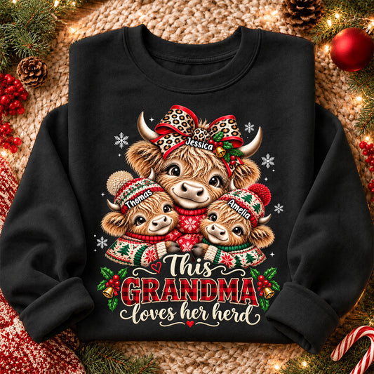 This Grandma Loves Her Herd - Personalized Shirt - Thoughtful Christmas Gift for Grandma