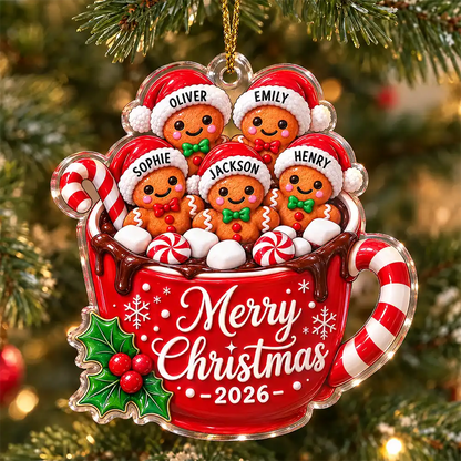 Christmas Gift For Family - Personalized Gingerbread Acrylic Ornament