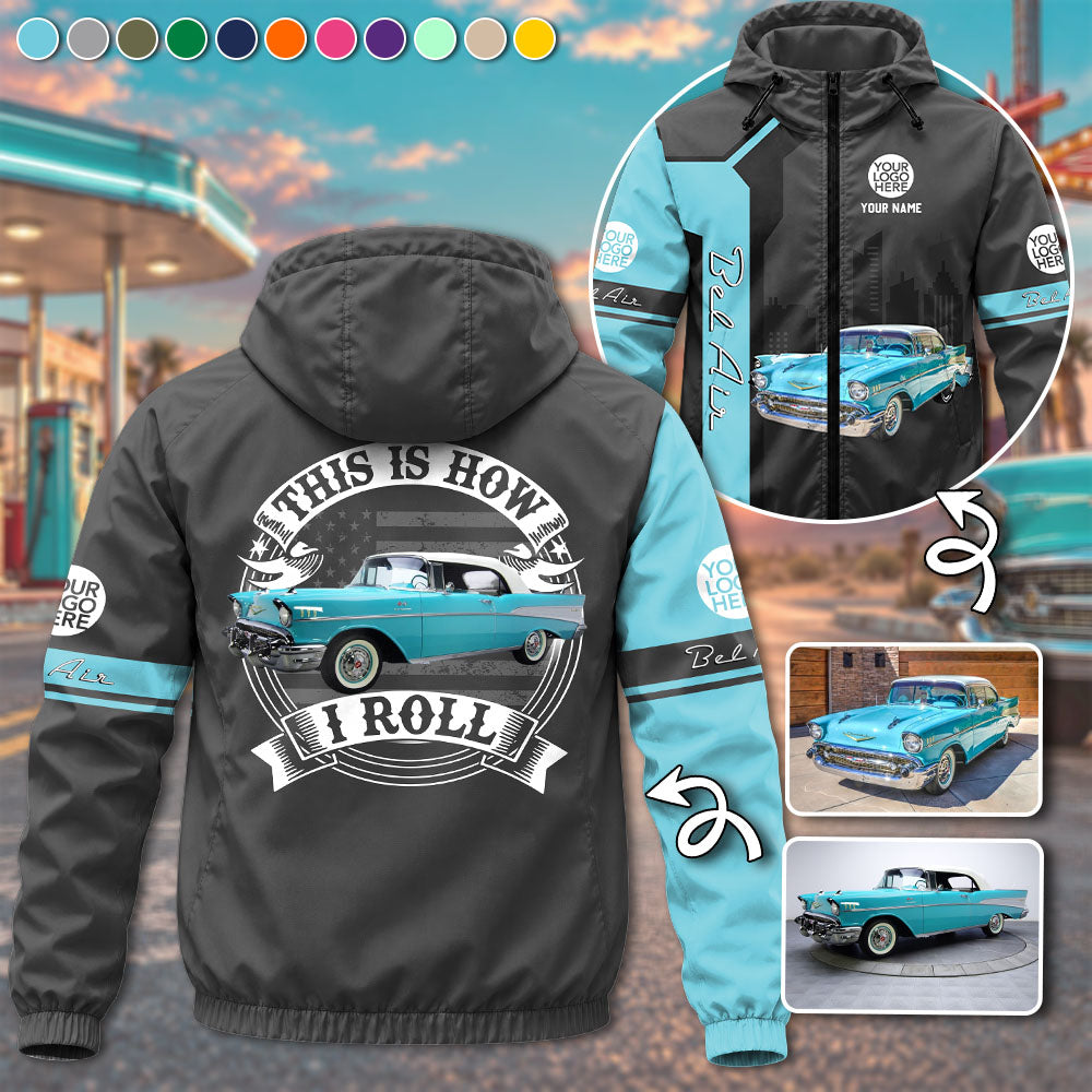 This Is How I Roll - Custom Photo Classic Car Windbreaker Jacket - Personalized Name Car Jacket A2110