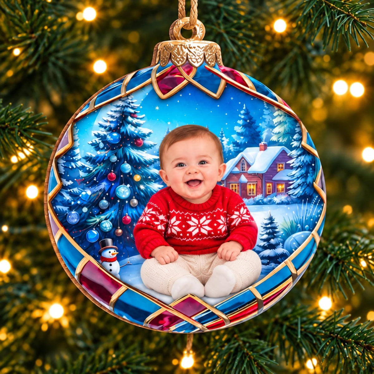 Custom Photo Baby’s First Christmas Gifts For Kids - Personalized Ornament