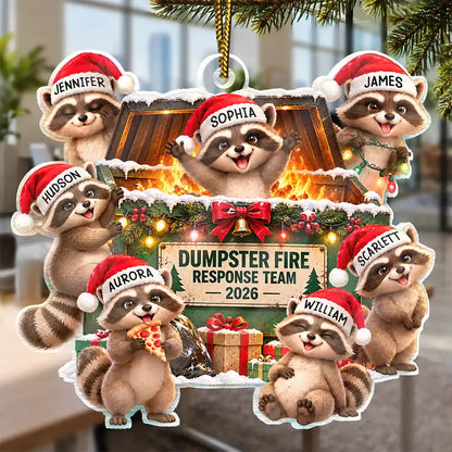 Funny Christmas Gift For Coworkers - Personalized Dumpster Fire Response Team Acrylic Ornament