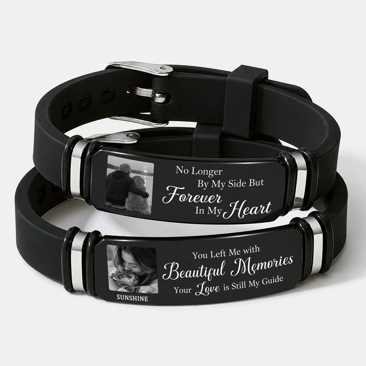 Custom Photo And Name Memorial Wristband Bracelet In Loving Memory Gift LM32 669625