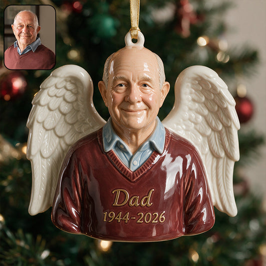 Our Christmas Angel - Personalized Memorial Premium 3D Ornament | Sunflowerly