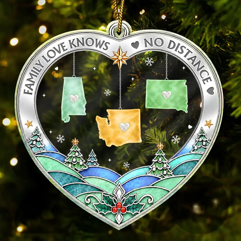 Christmas Gift For Long Distance Family - Personalized All Hearts Come Home For Christmas Acrylic Ornament
